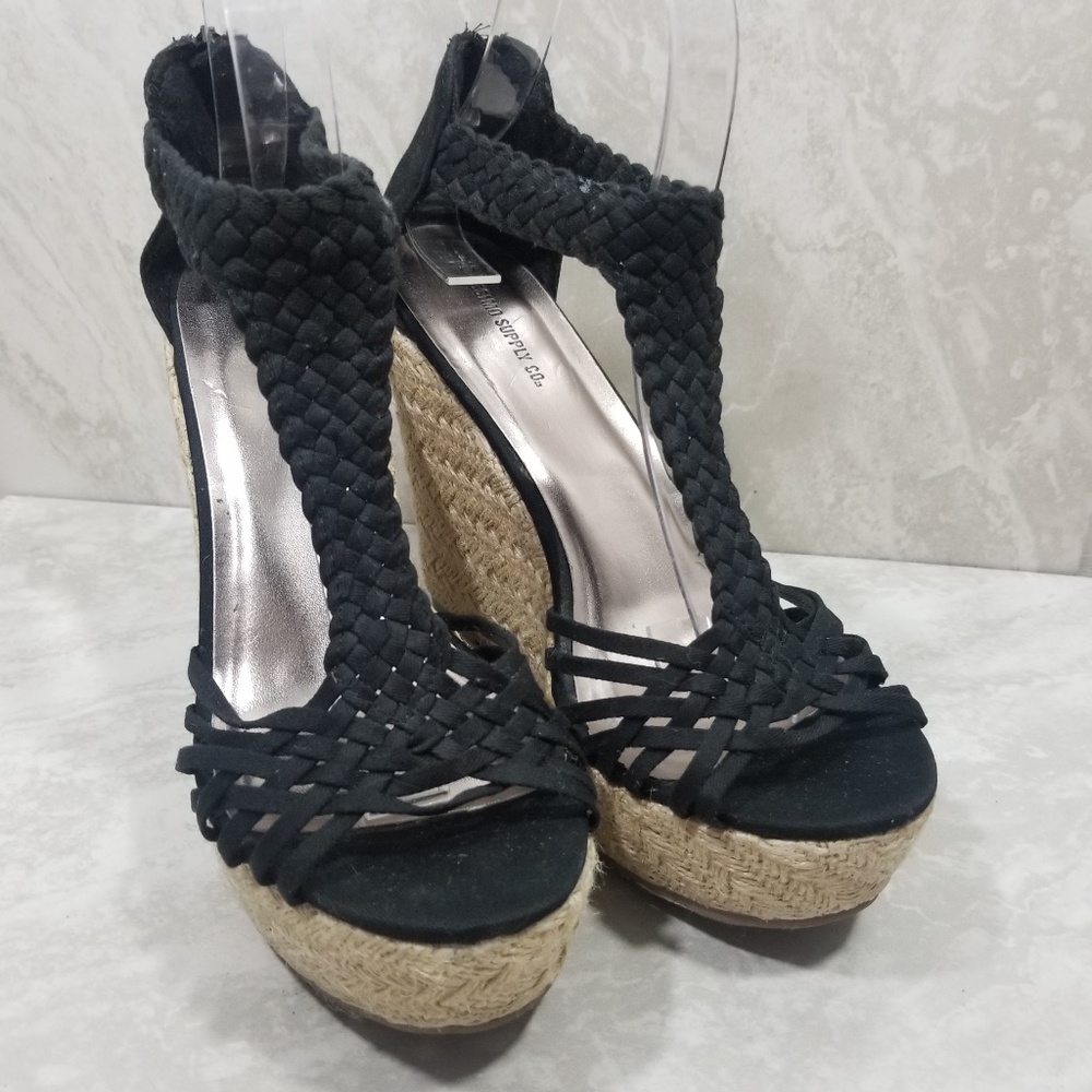 Mossimo Black Sandal Wedges Size 8.5